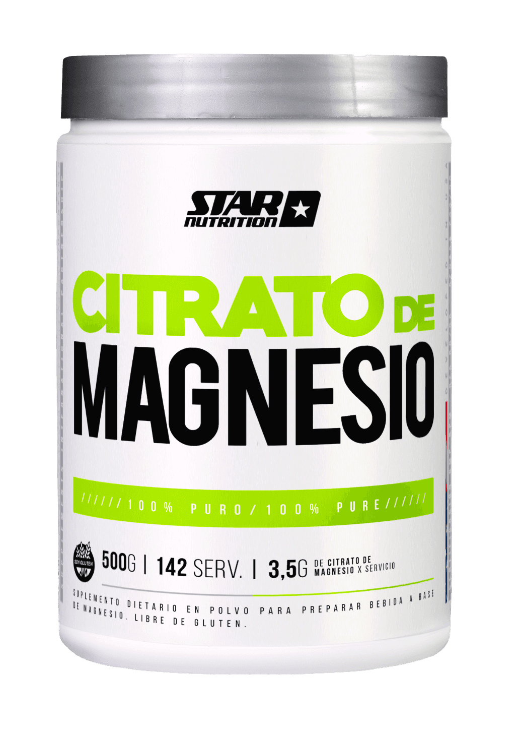 Star Nutrition Citrato de Magnesio Sin Sabor - Polvo 500 Gr