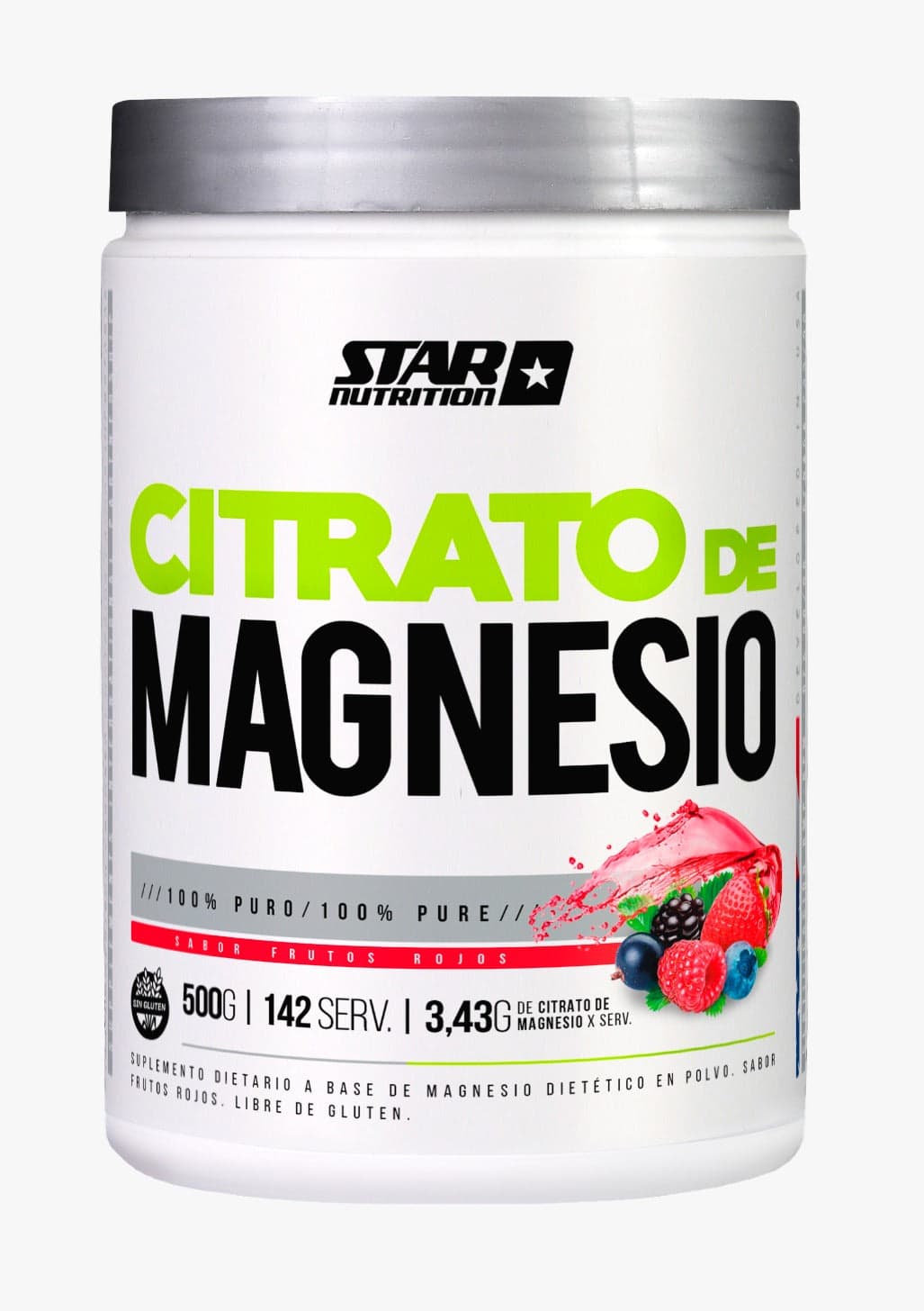 Star Nutrition Citrato de Magnesio Sabor Frutos Rojos - Polvo 500 Gr