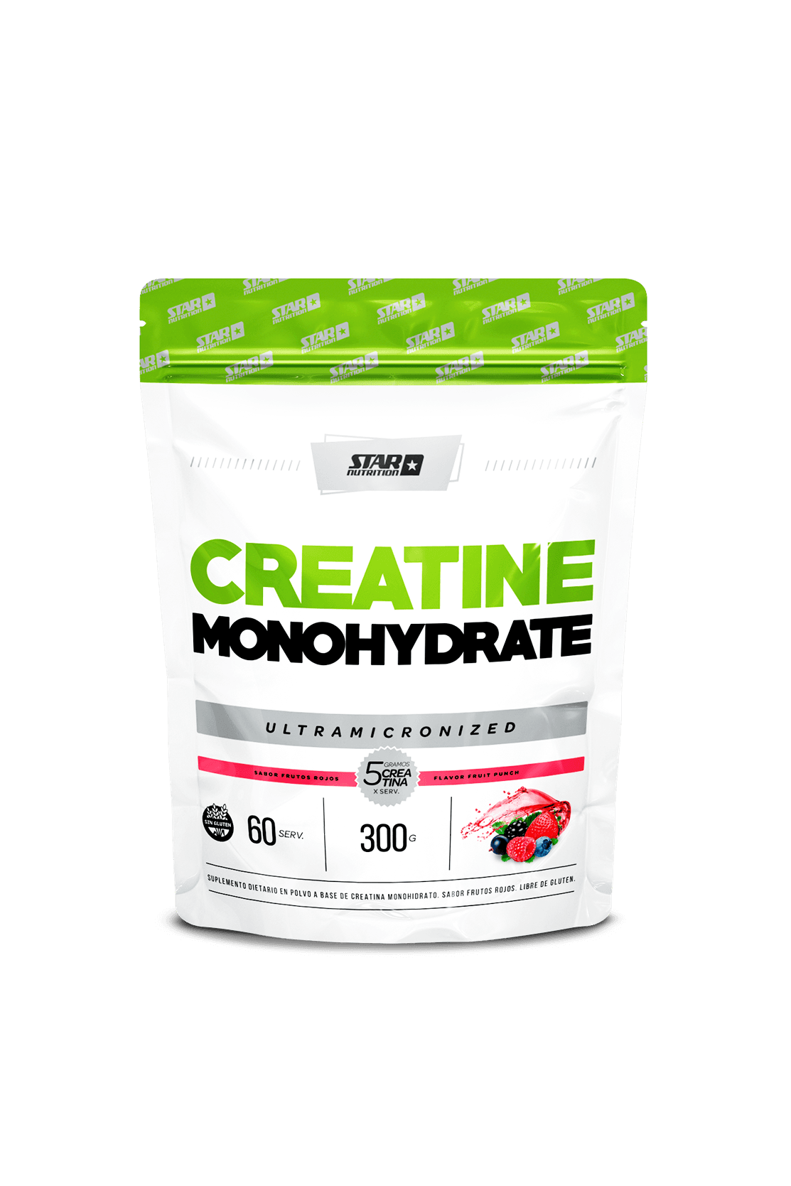 Star Nutrition Creatina Monohidrato 300g Doypack Sabor Frutos Rojos